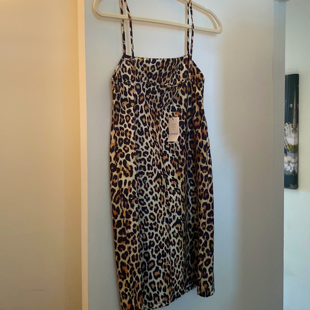 Zara Trafaluc Mini Slip Leopard Print Dress